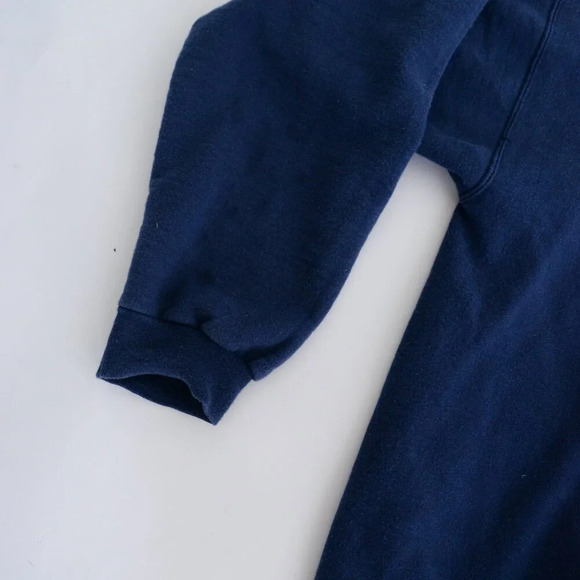 Vintage  90S Hanes Mi Wolverines Collegiate Navy Crew Neck Sweater Large - Picture 8 of 8